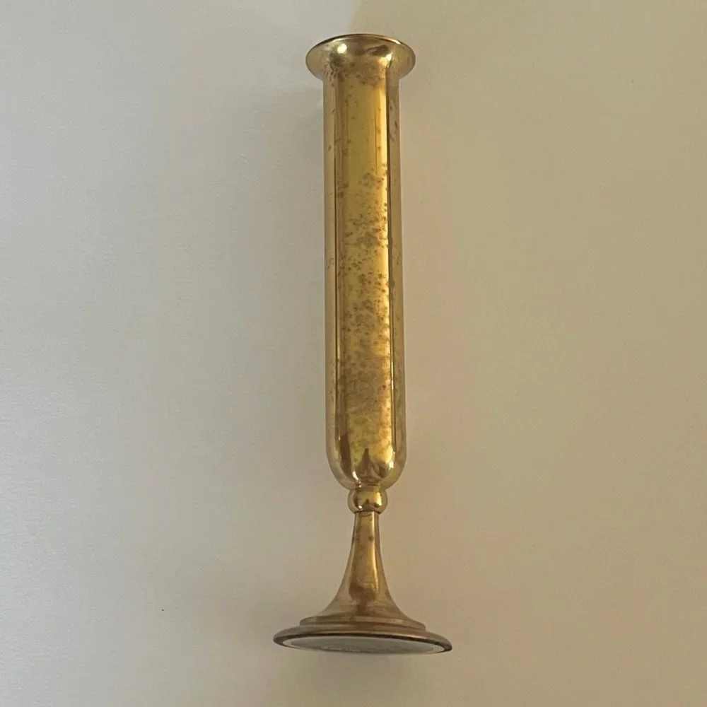 Vtg. Hallmark thin brass bud vase - Picture 4 of 4
